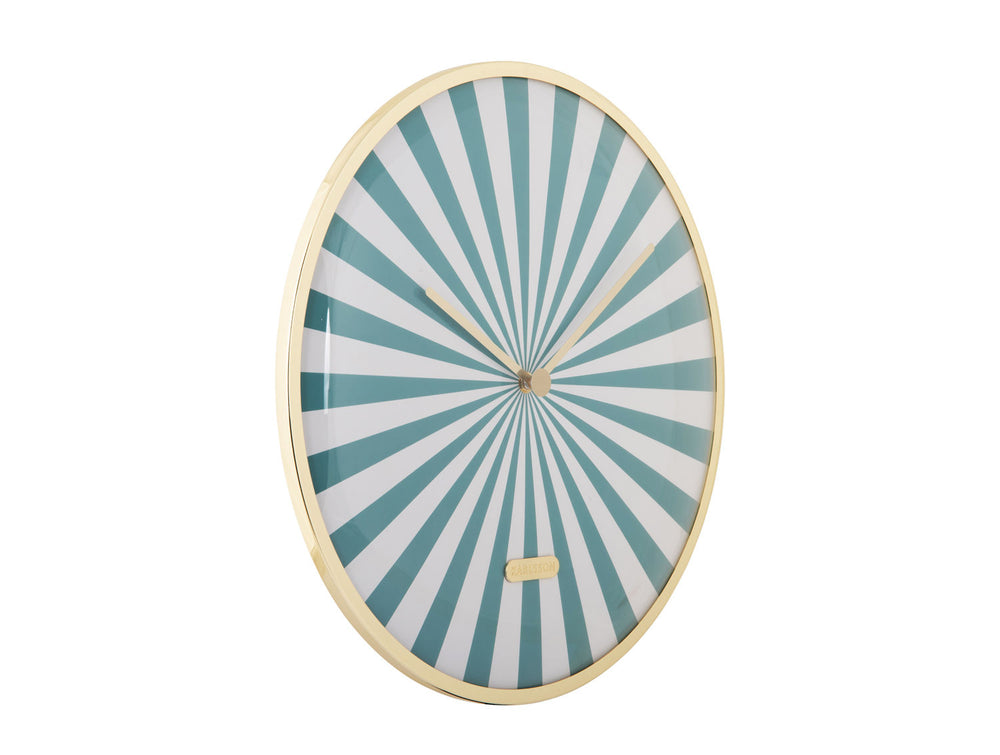 Karlsson Wall clock Candy Swirl Dome turquoise blue & white