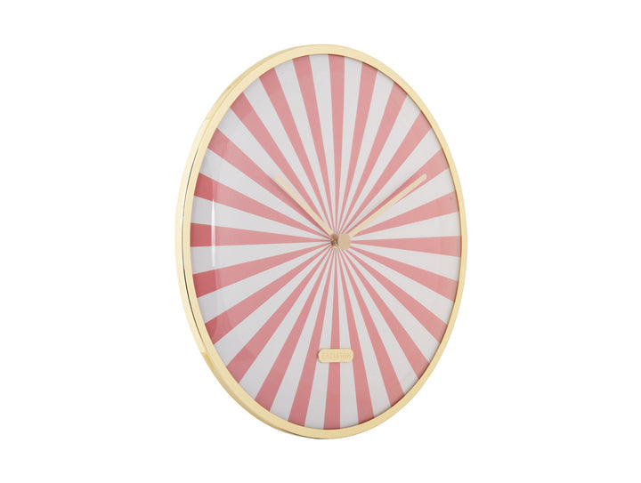 Karlsson Wall clock Candy Swirl Dome flamingo pink & white