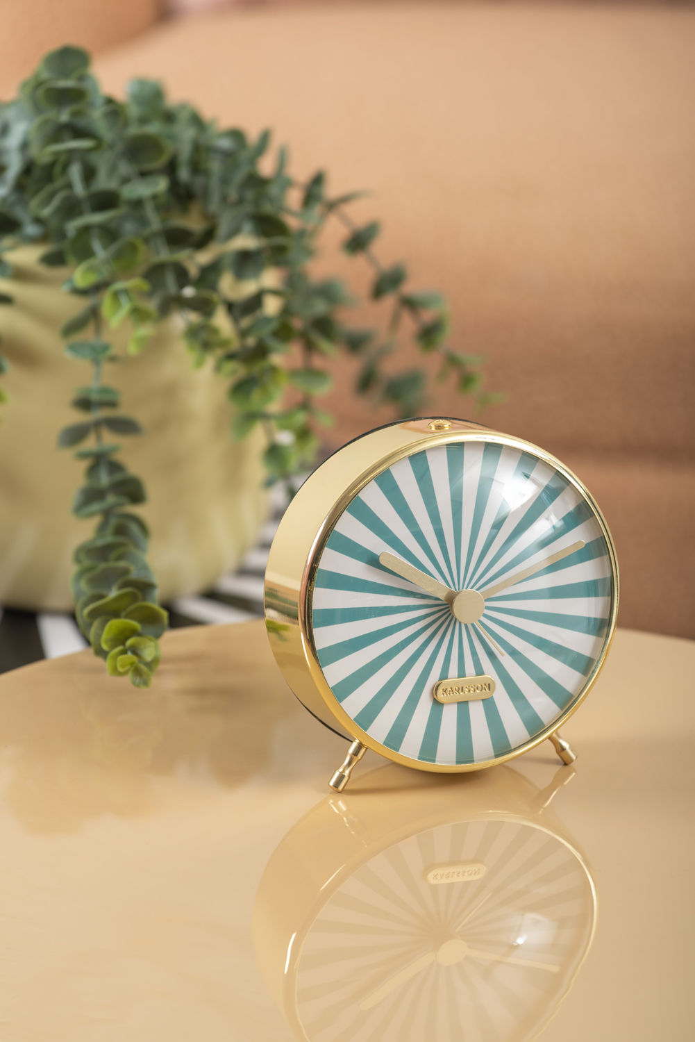 Karlsson Alarm clock Candy Swirl turquoise blue & white