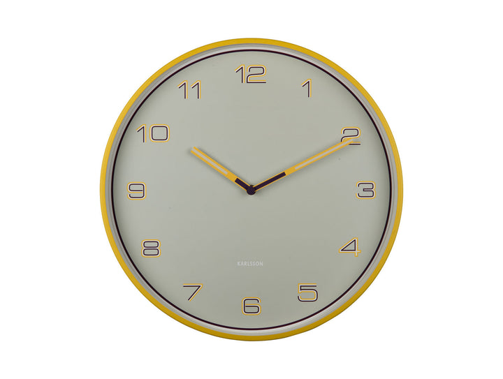 Karlsson Wall clock Lined Numbers bright yellow