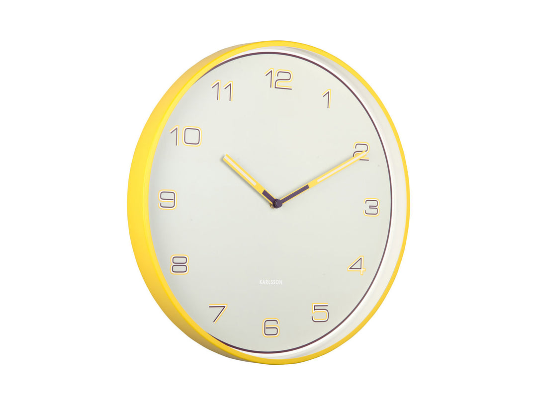 Karlsson Wall clock Lined Numbers bright yellow