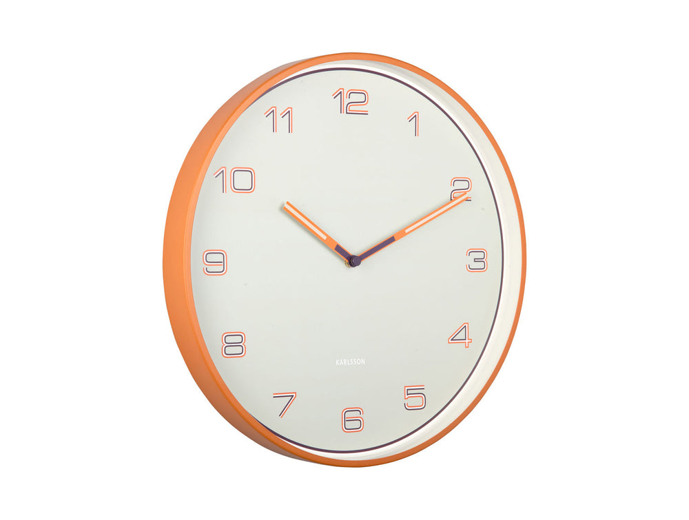 Karlsson Wall clock Lined Numbers bright orange