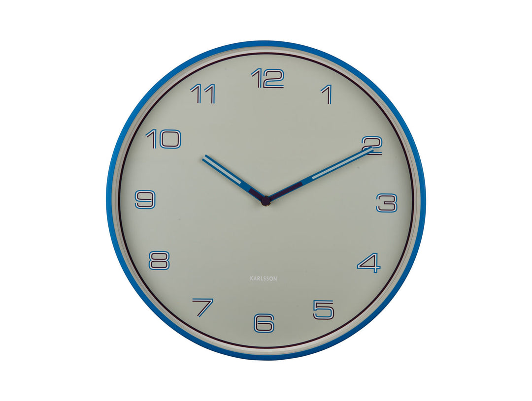 Karlsson Wall clock Lined Numbers bright blue