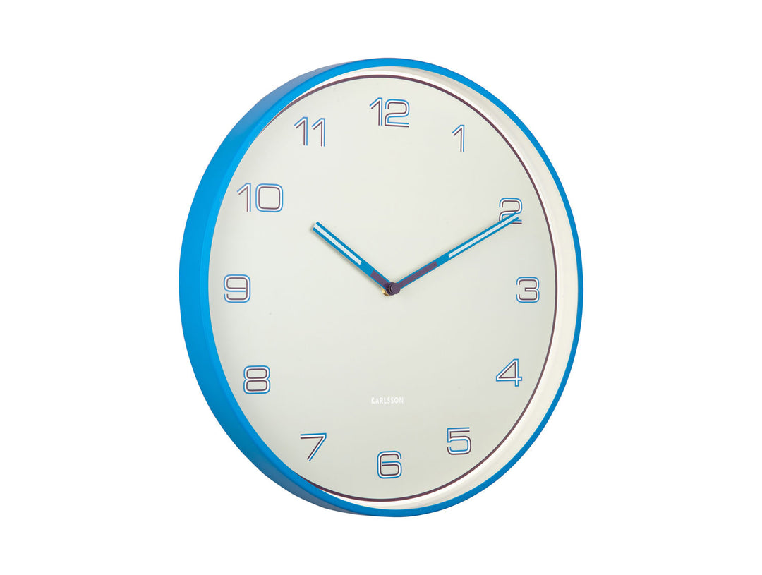 Karlsson Wall clock Lined Numbers bright blue