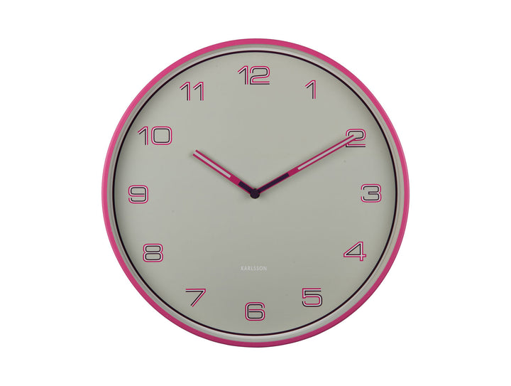 Karlsson Wall clock Lined Numbers bright pink