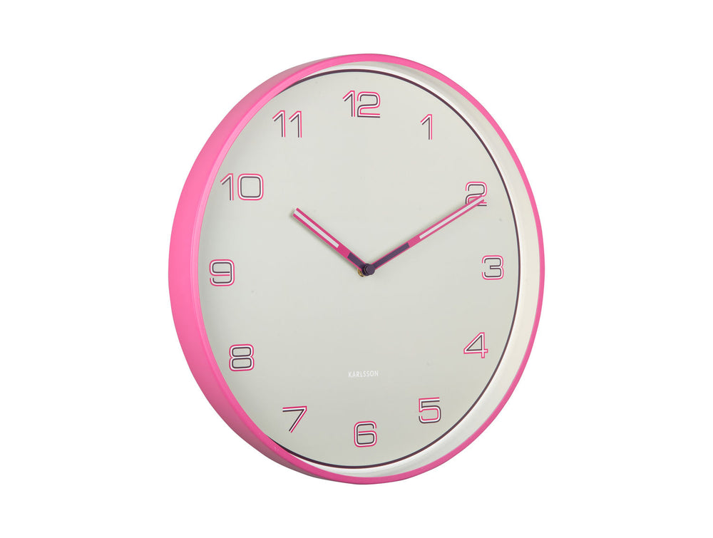 Karlsson Wall clock Lined Numbers bright pink