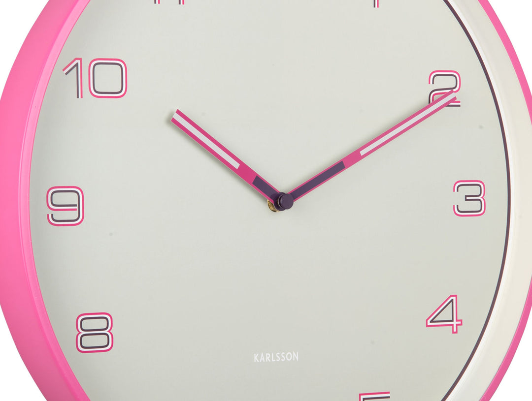 Karlsson Wall clock Lined Numbers bright pink