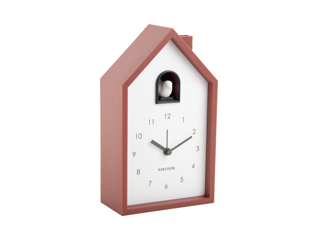 Karlsson Alarm clock Modern Cuckoo red ochre