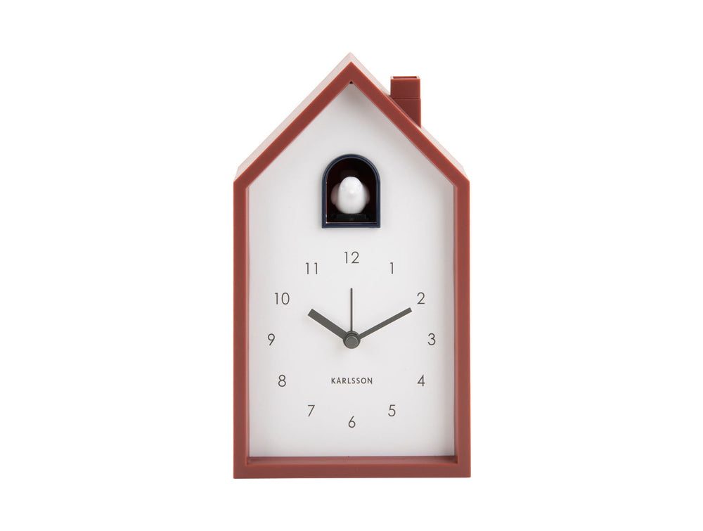 Karlsson Alarm clock Modern Cuckoo red ochre