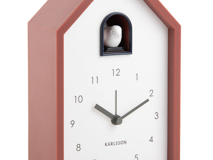 Karlsson Alarm clock Modern Cuckoo red ochre