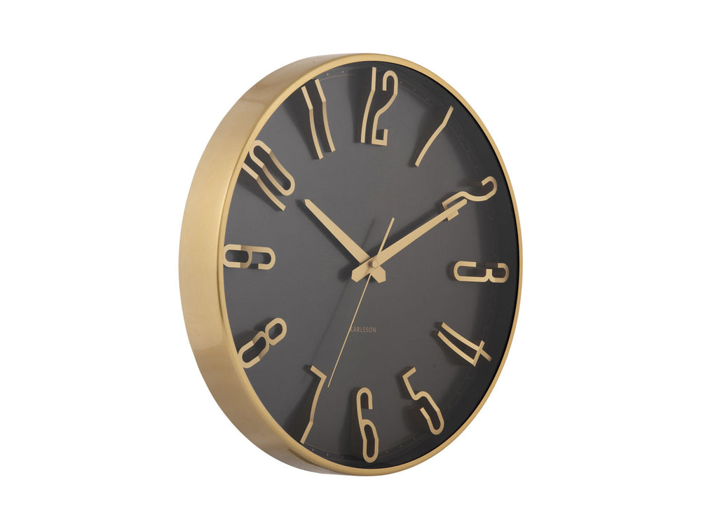 Karlsson Wall clock Elevated Glam metallic black