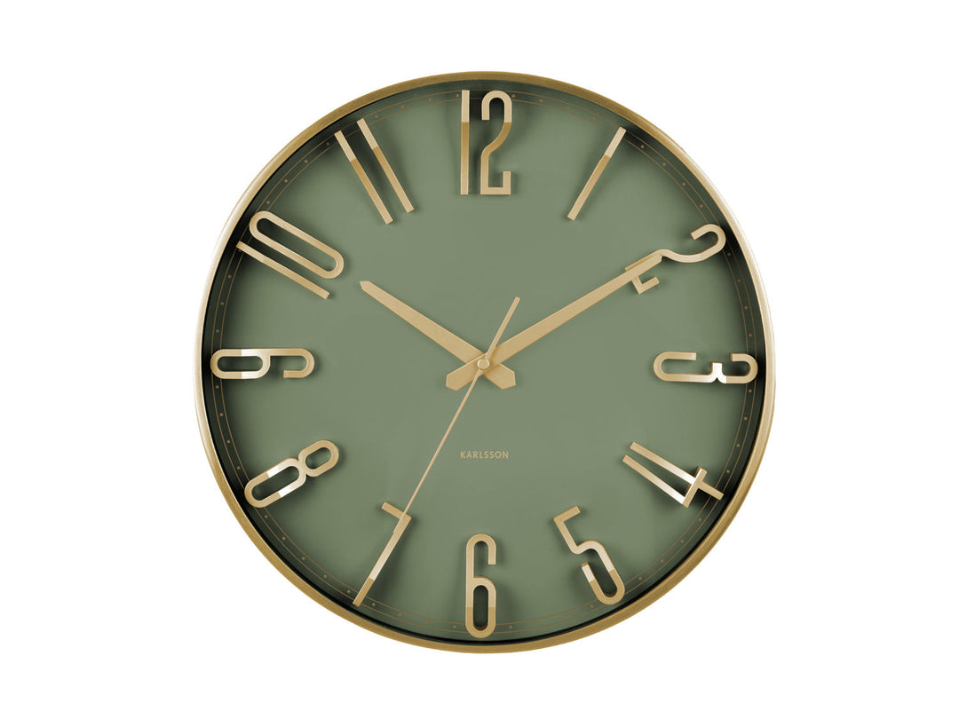 Karlsson Wall clock Elevated Glam metallic jungle green