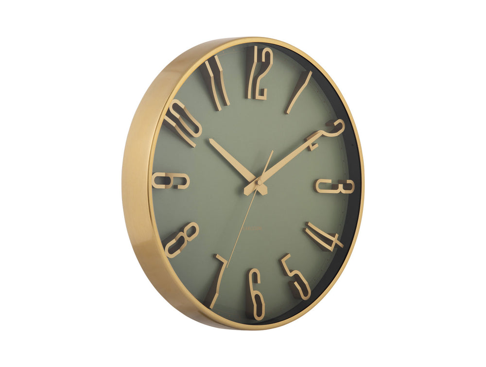 Karlsson Wall clock Elevated Glam metallic jungle green