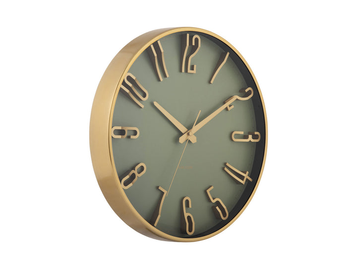 Karlsson Wall clock Elevated Glam metallic jungle green