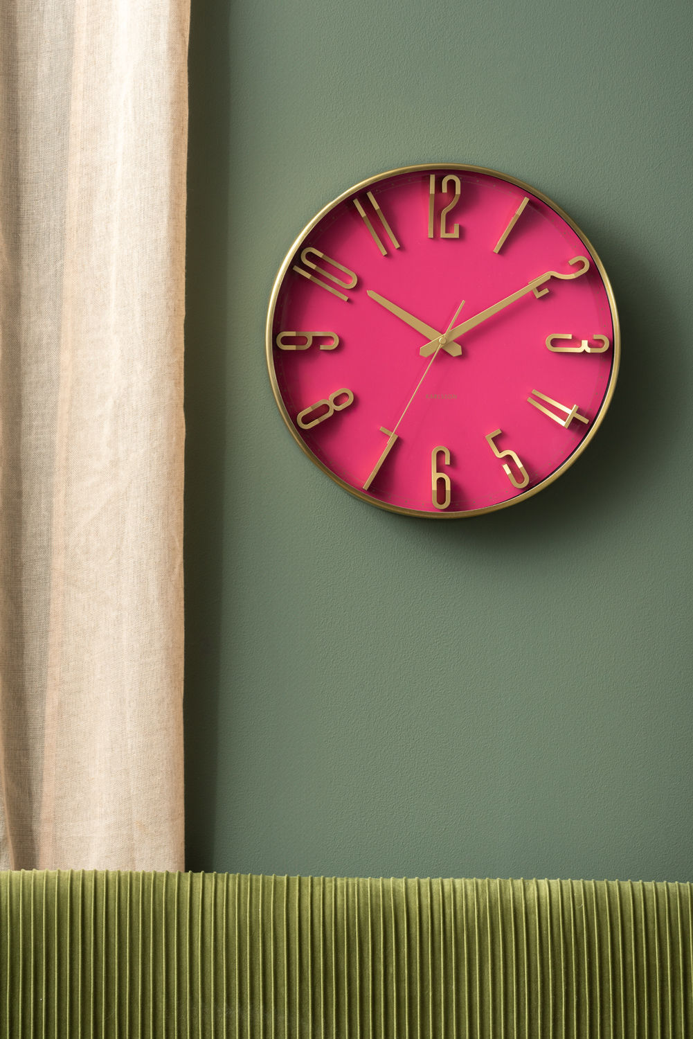 Karlsson Wall clock Elevated Glam metallic dark pink