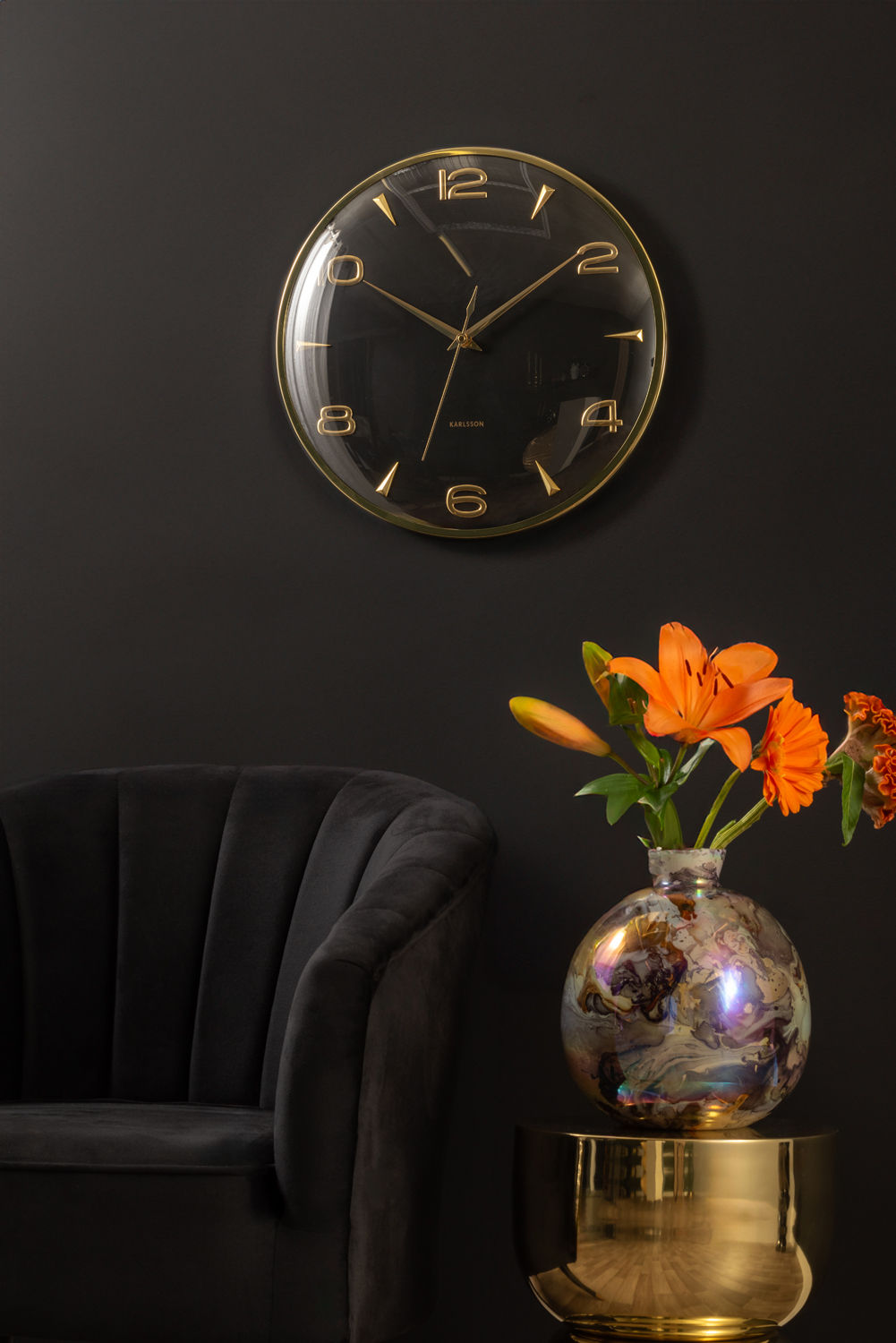 Karlsson Wall clock Sienna Glow black