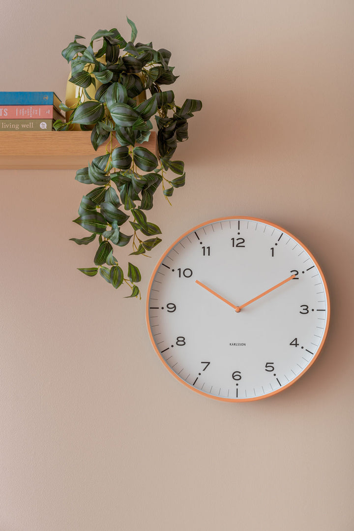 Karlsson Wall clock Circus Rings peach orange