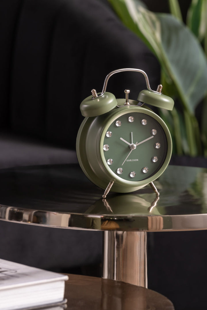 Karlsson Alarm clock Glam Diamonds jungle green