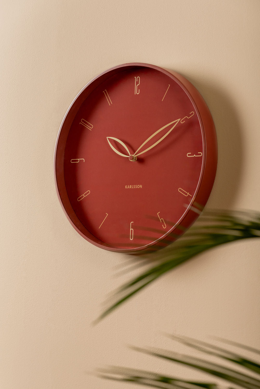 Karlsson Wall clock Petals red ochre