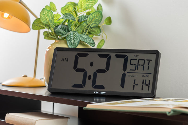 Karlsson Wall/Table clock Retro LCD black