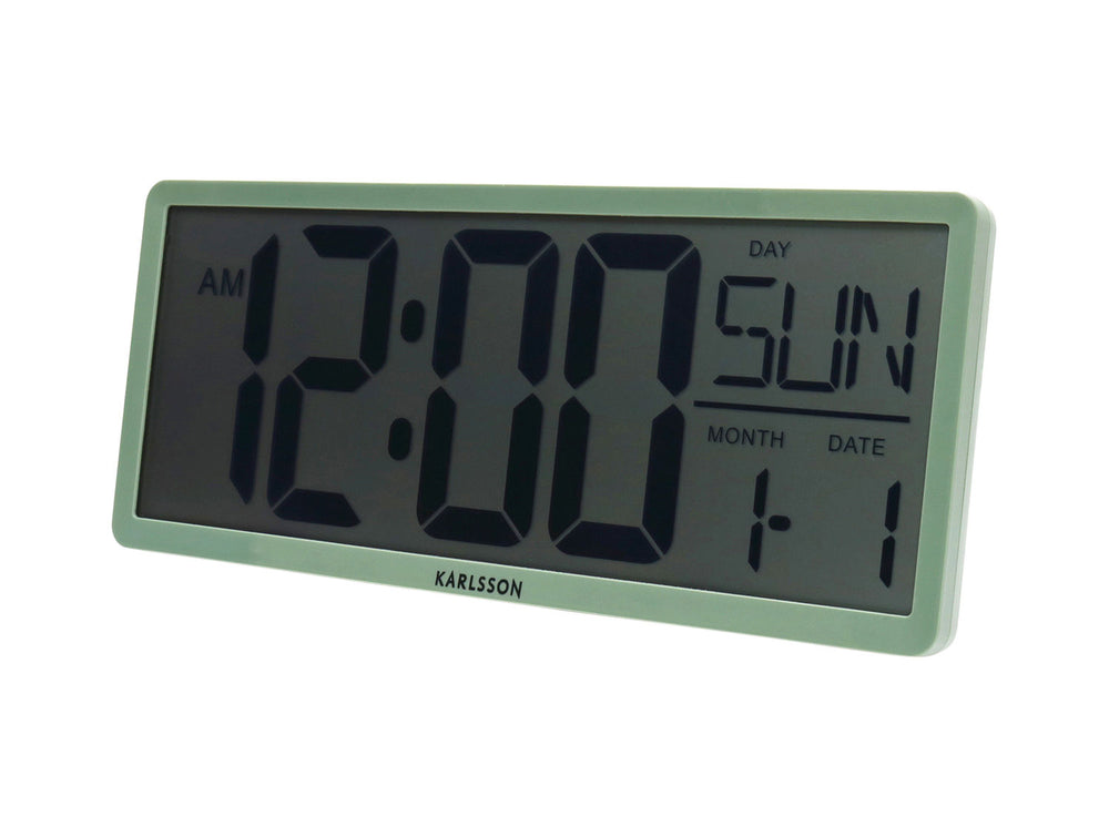 Karlsson Wall/Table clock Retro LCD jungle green