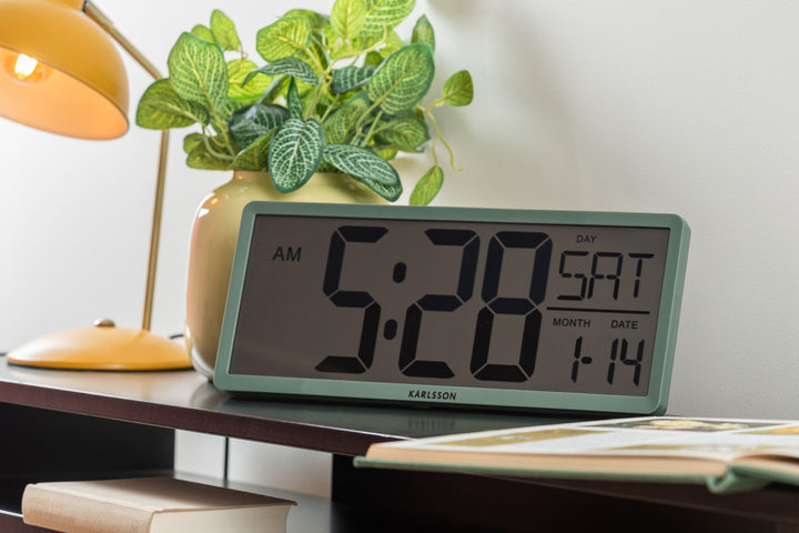 Karlsson Wall/Table clock Retro LCD jungle green