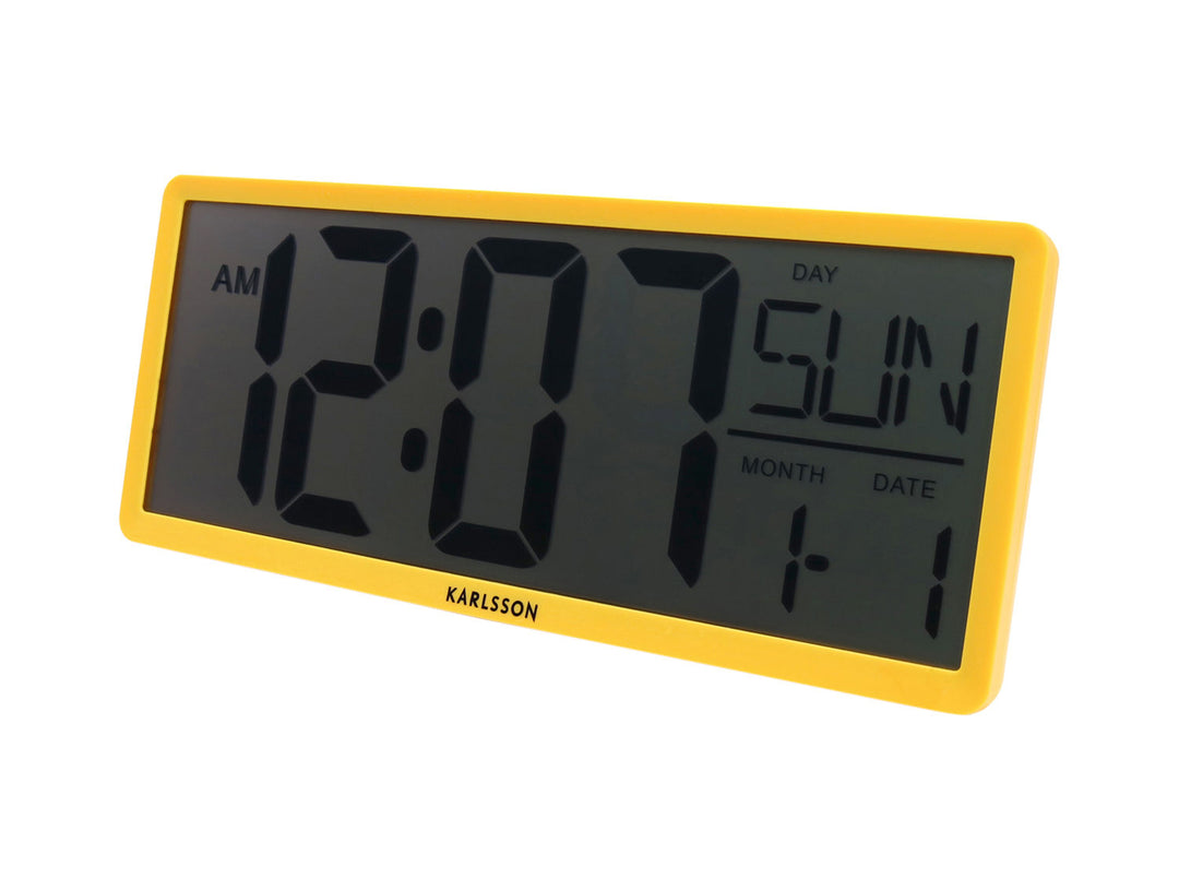 Karlsson Wall/Table clock Retro LCD bright yellow