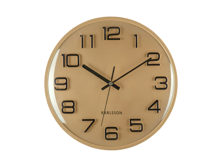 Karlsson Wall clock 3D Numbers gold w. black