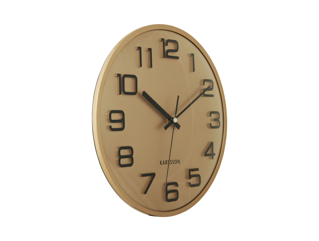 Karlsson Wall clock 3D Numbers gold w. black