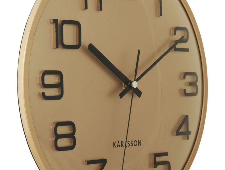 Karlsson Wall clock 3D Numbers gold w. black