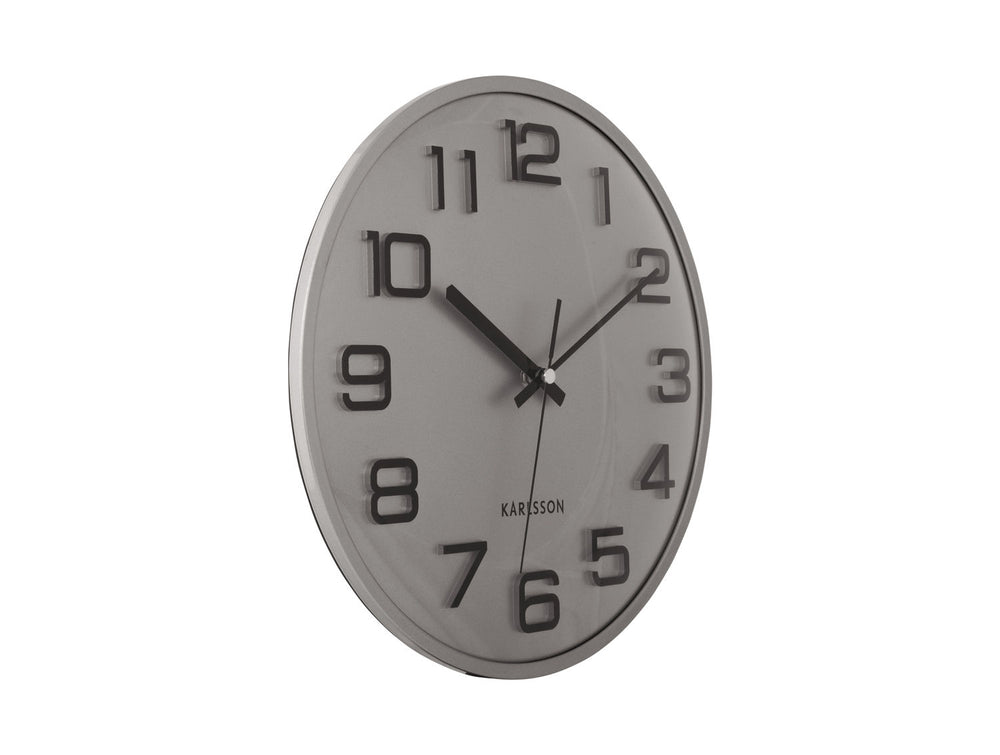 Karlsson Wall clock 3D Numbers silver w. black