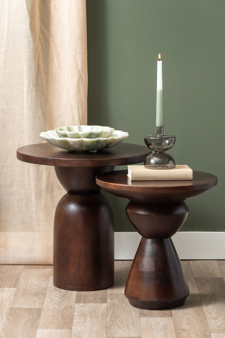Leitmotiv Side table Noche large mango wood walnut lacquer