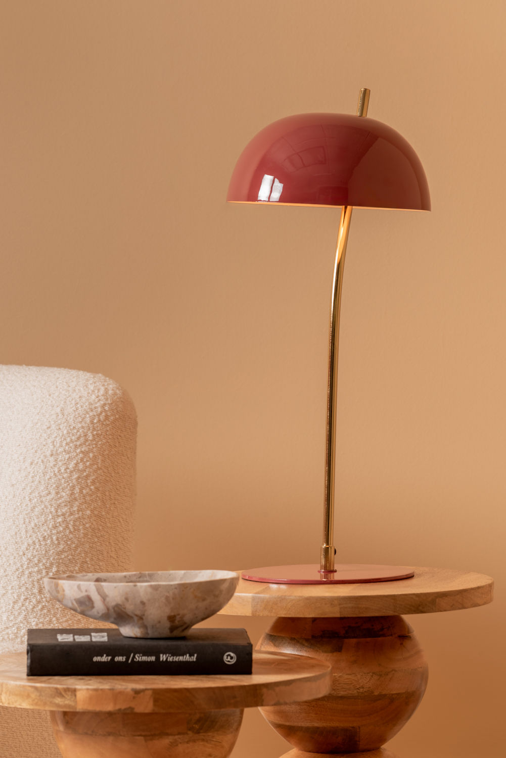 Leitmotiv Table lamp Vivo enamel red ochre