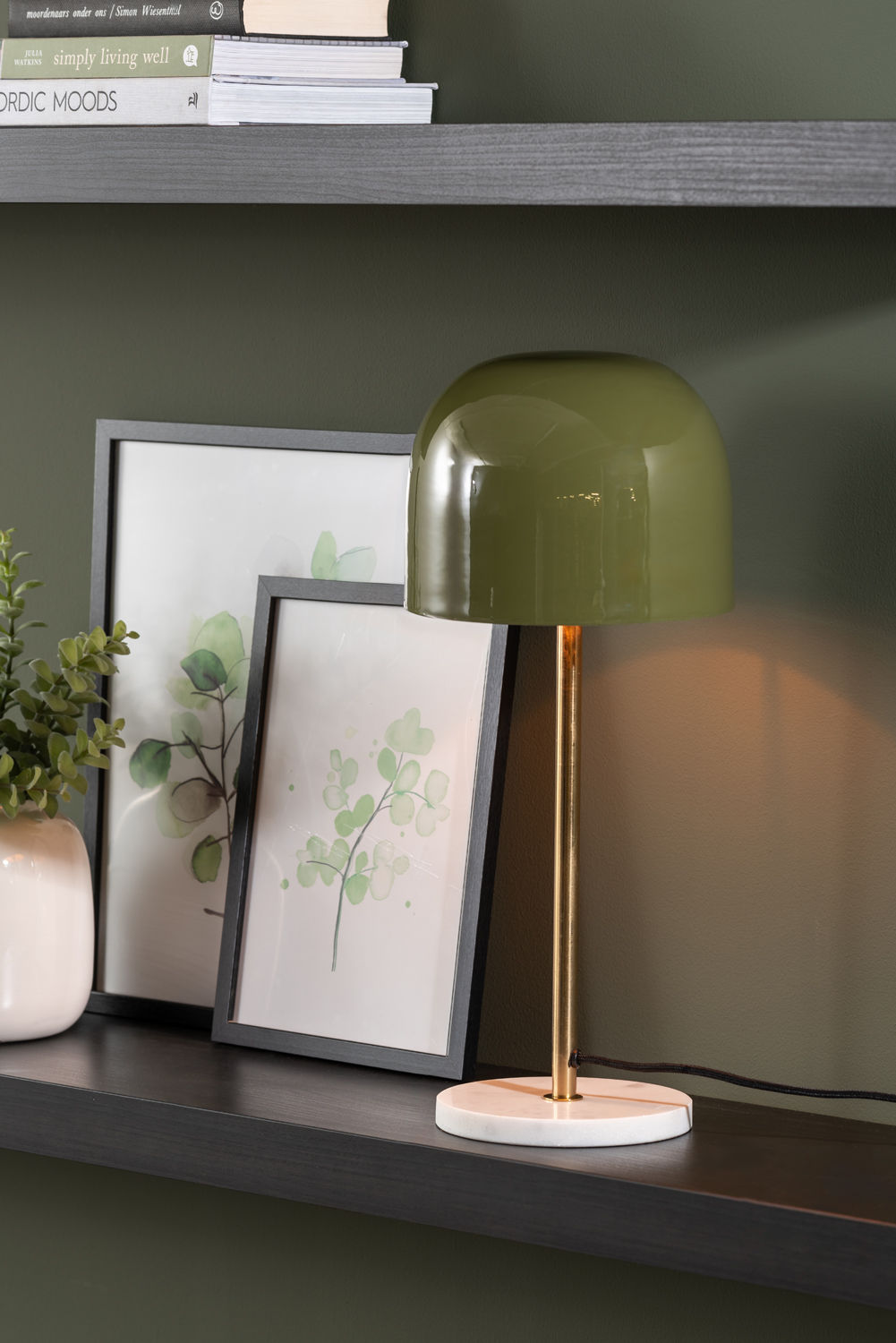 Leitmotiv Table lamp Manta enamel jungle green