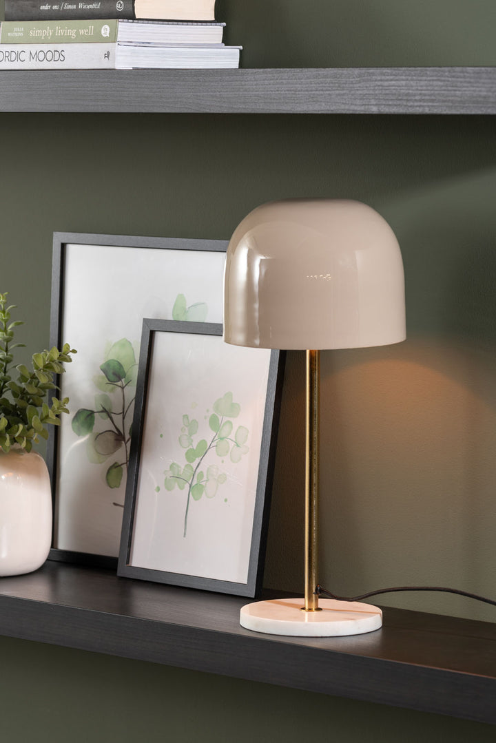 Leitmotiv Table lamp Manta enamel warm grey