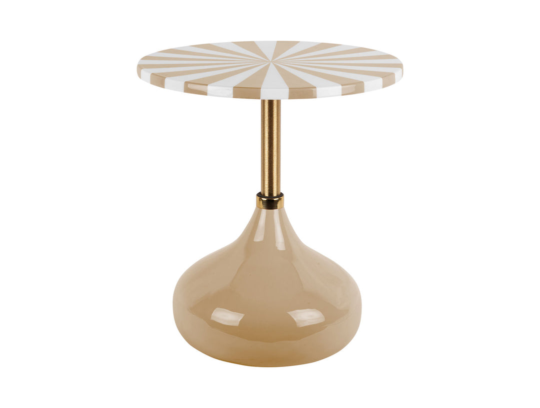 Leitmotiv Side table Candy Swirl enamel soft brown & white