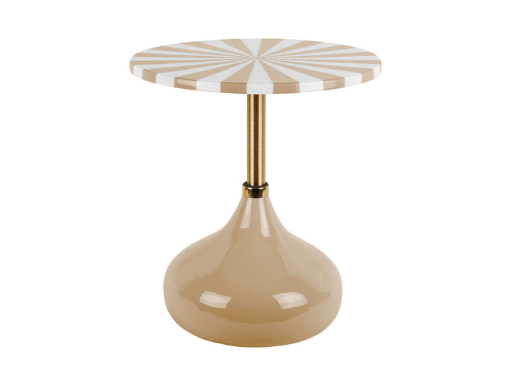 Leitmotiv Side table Candy Swirl enamel soft brown & white