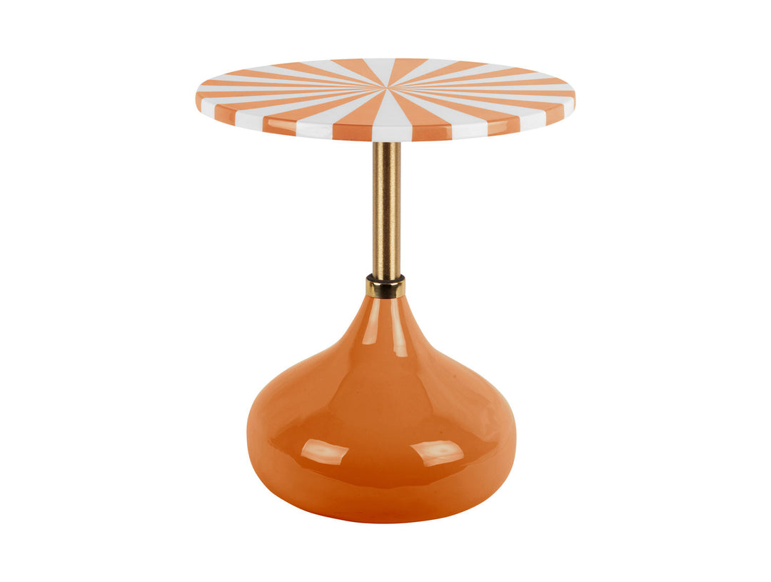 Leitmotiv Side table Candy Swirl enamel bright orange & white