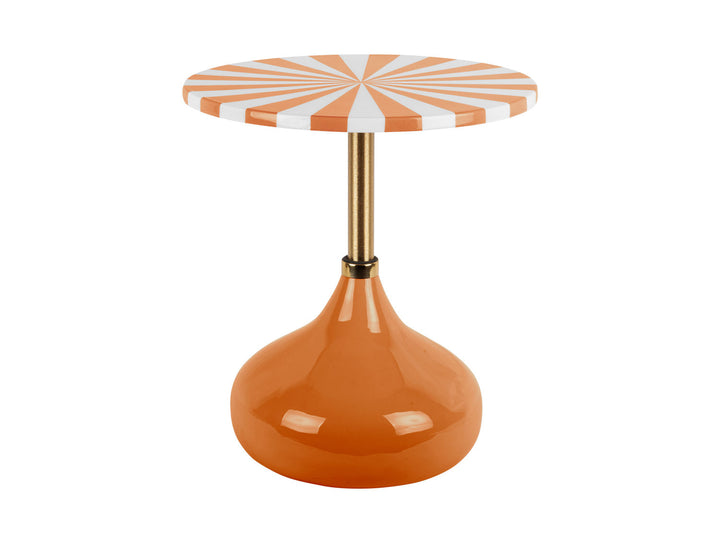 Leitmotiv Side table Candy Swirl enamel bright orange & white