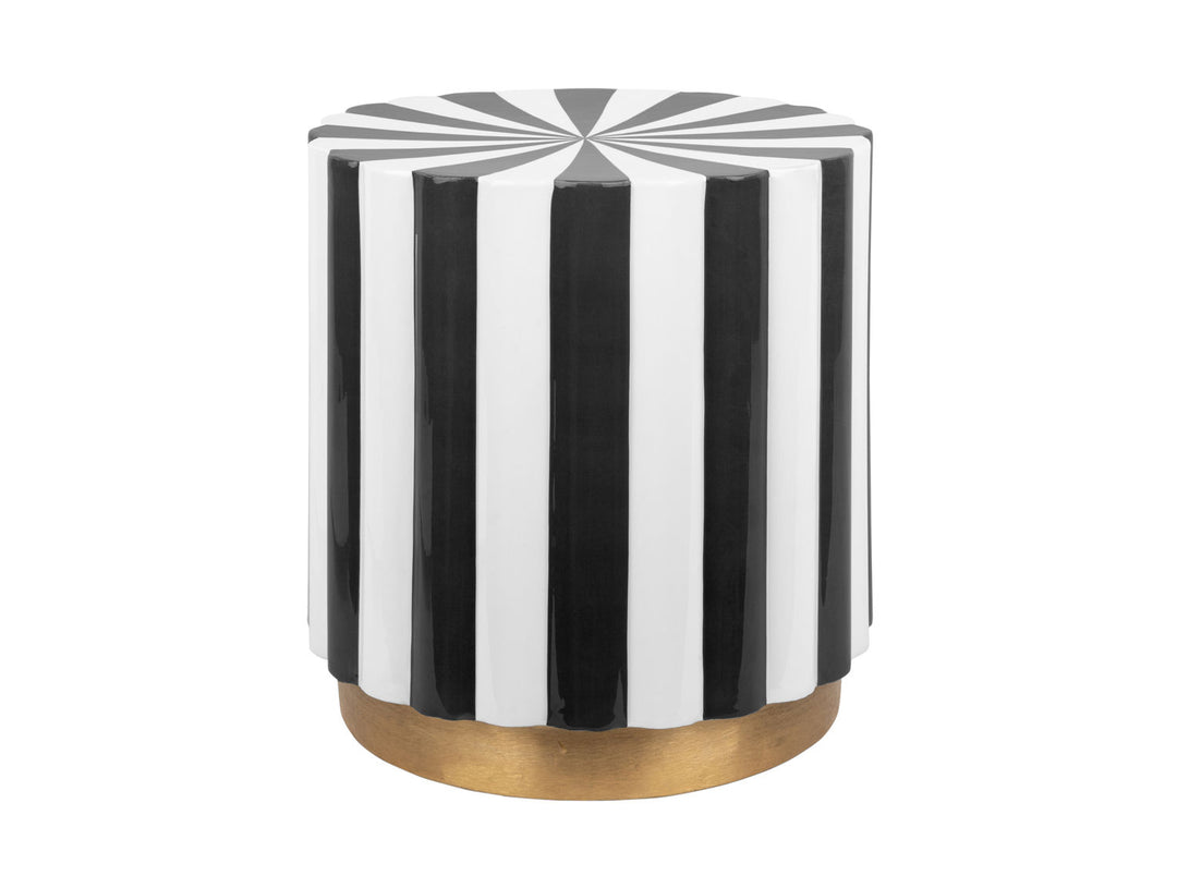 Leitmotiv Stool Candy Swirl enamel black & white