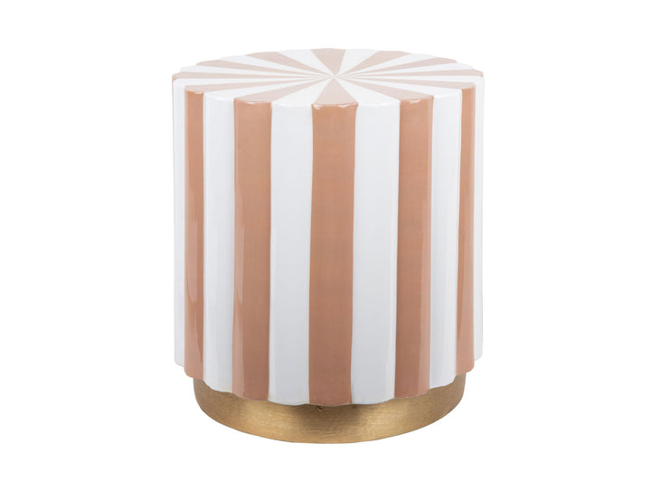 Leitmotiv Stool Candy Swirl enamel soft brown & white