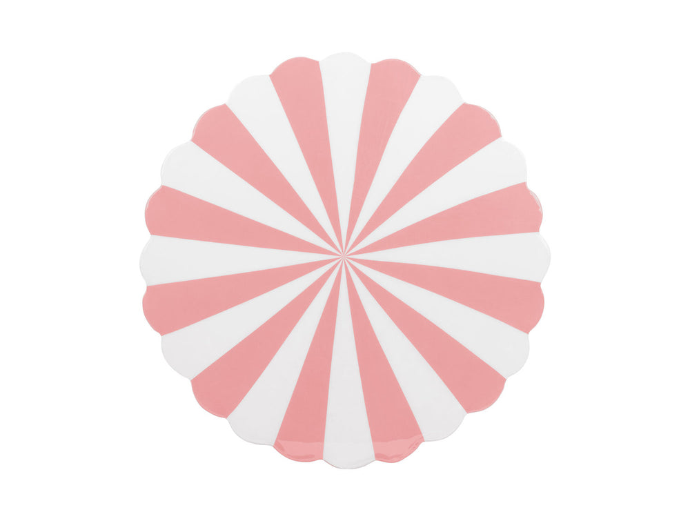 Leitmotiv Stool Candy Swirl enamel flamingo pink & white