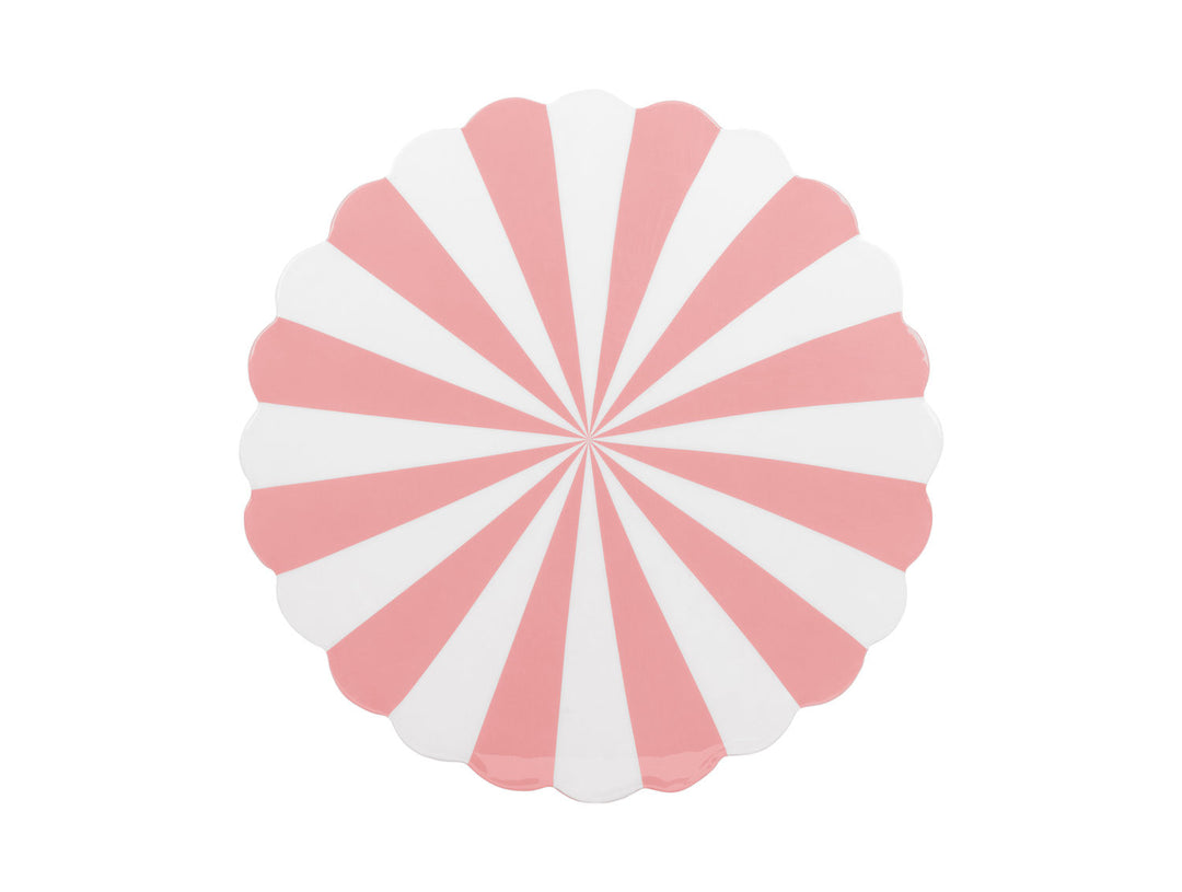 Leitmotiv Stool Candy Swirl enamel flamingo pink & white