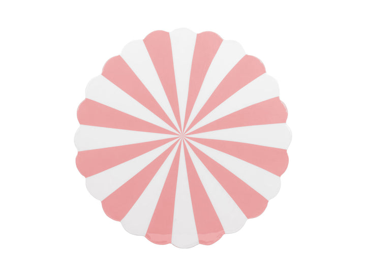 Leitmotiv Stool Candy Swirl enamel flamingo pink & white