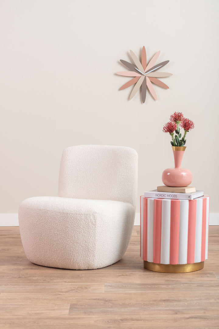 Leitmotiv Stool Candy Swirl enamel flamingo pink & white