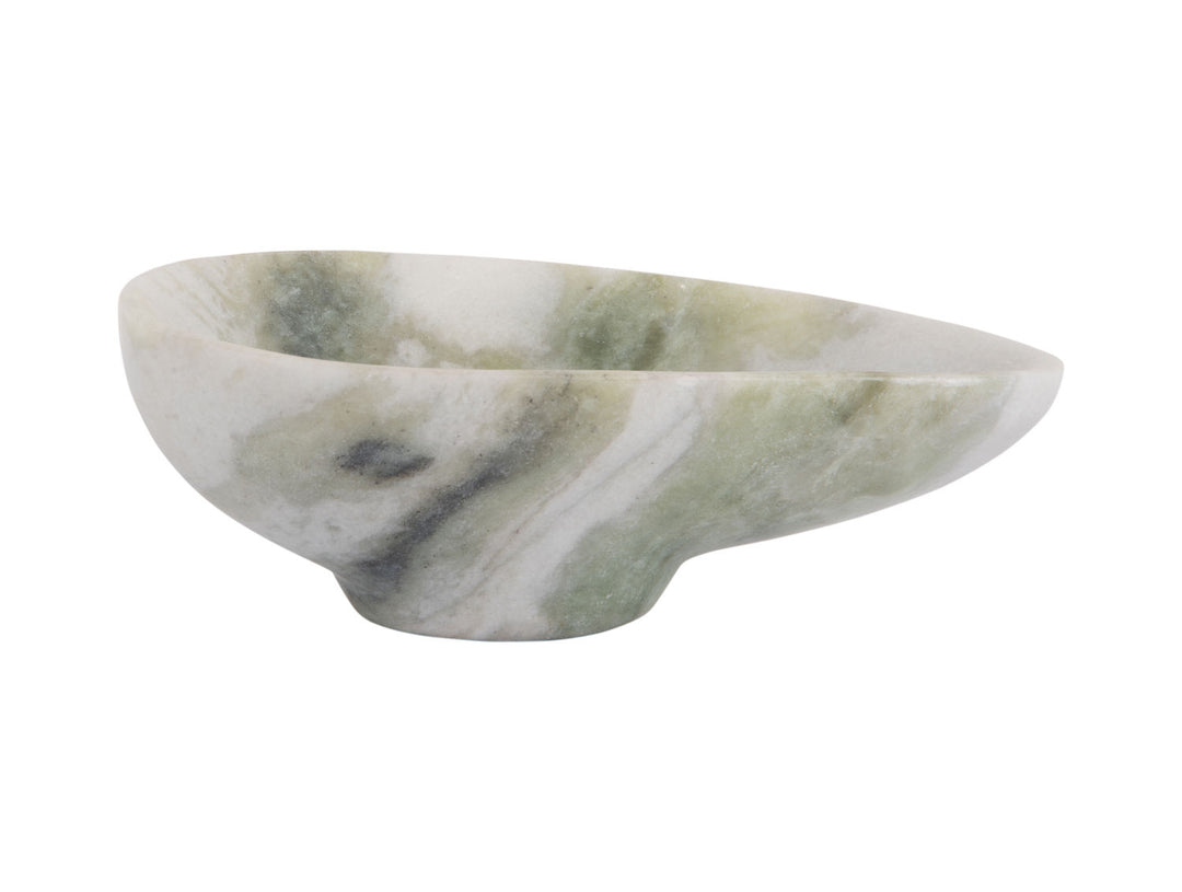 present time Bowl Organic marble himalayan green
