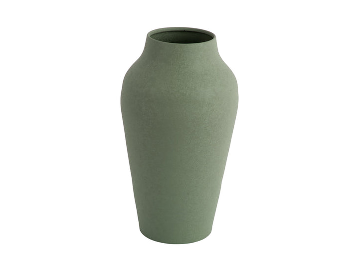 present time Vase Boaz cone wide iron textured jungle green