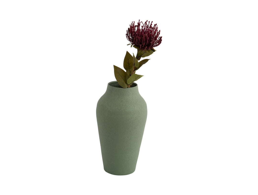 present time Vase Boaz cone wide iron textured jungle green