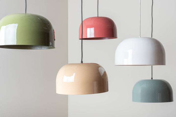 Leitmotiv Pendant lamp Dome enamel red ochre