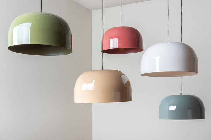 Leitmotiv Pendant lamp Dome enamel red ochre